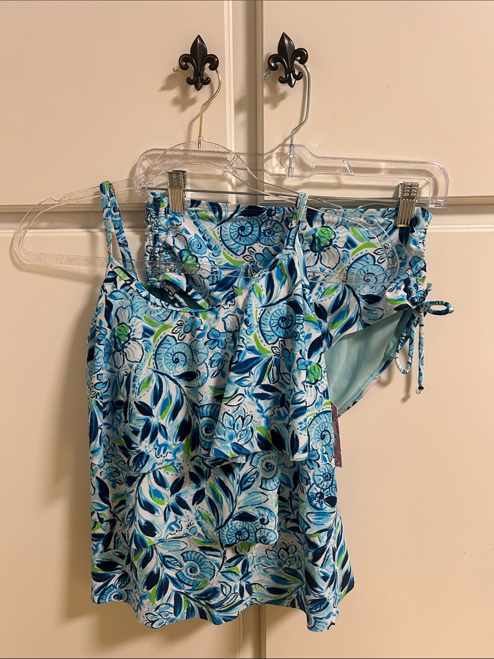 Stella Parker Women’s Blue Floral Tankini Swim Set Small NWT